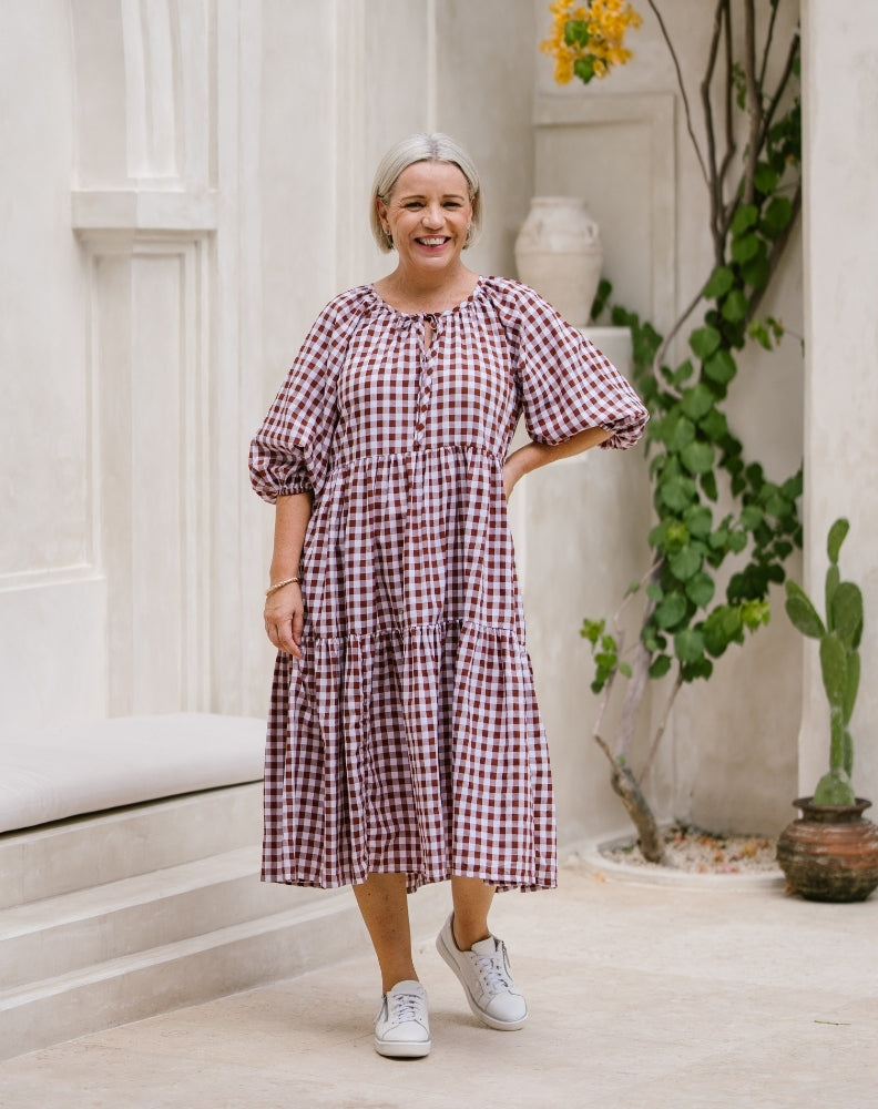 Chocolate-Gingham-Dress