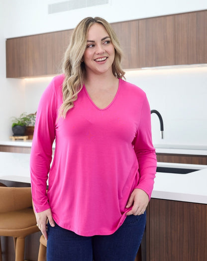 Laney-V-Neck-Tee-Pink
