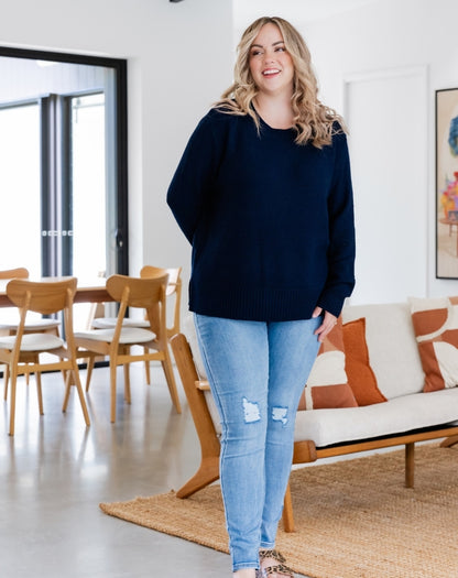Maple Cotton Knit - Navy