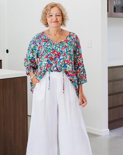 Noel Top - Multi Floral