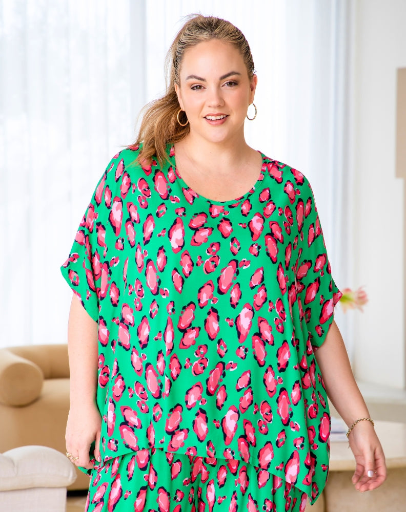 Joy Top - Christmas Leopard