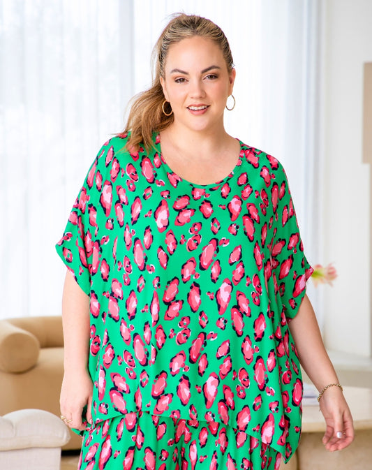 Joy Top - Christmas Leopard