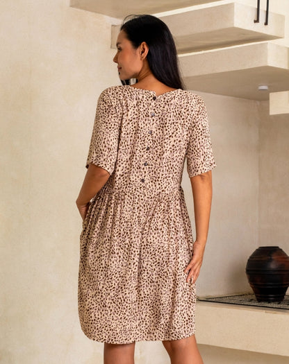 Babydoll Dress - Beige Pebble