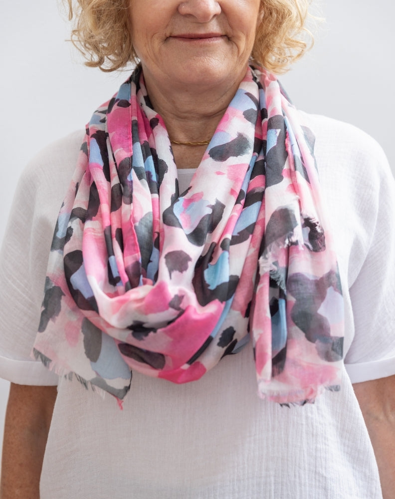 Summer Print Scarf - Pink Leopard