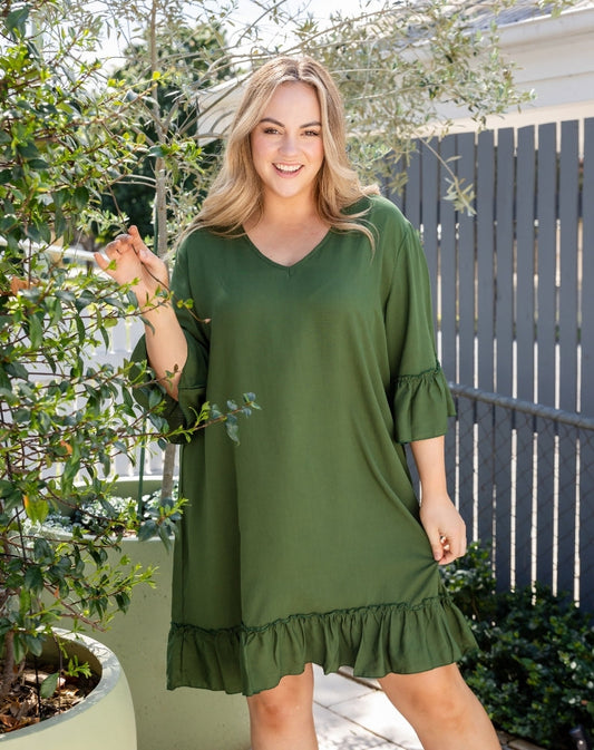 Shift Dress -Olive