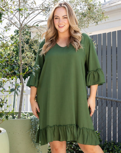 Shift Dress -Olive