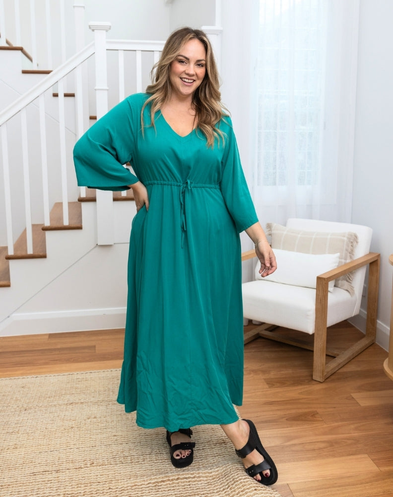 Zoe-Maxi-Dress-Emerald-Front