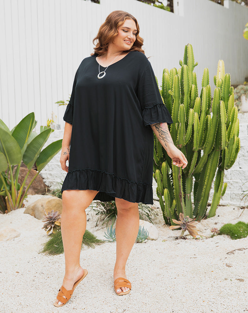 Black summer shift store dress