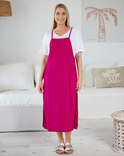 Apron Dress - Magenta