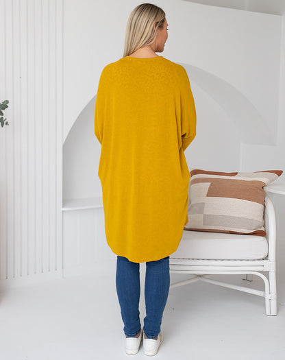 Slouch Cardi -Mustard