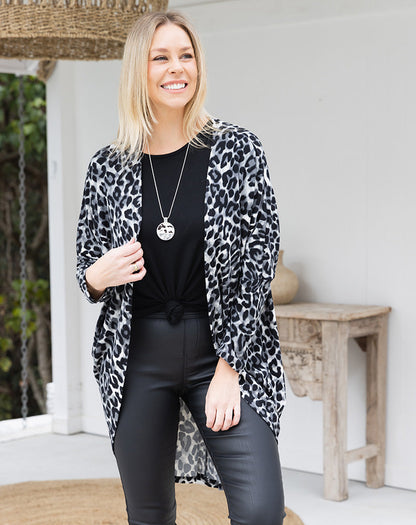 Circle Cardi - Grey/Animal