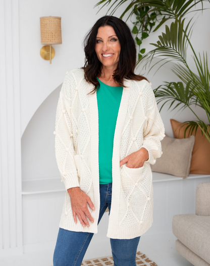 Jacquard Cardi - Cream