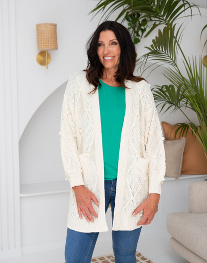 Jacquard Cardi - Cream