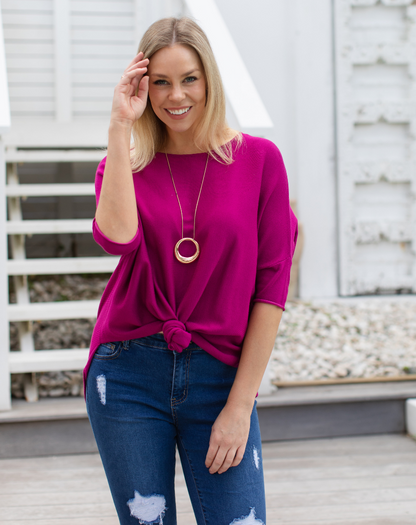 Batwing Knit - Magenta