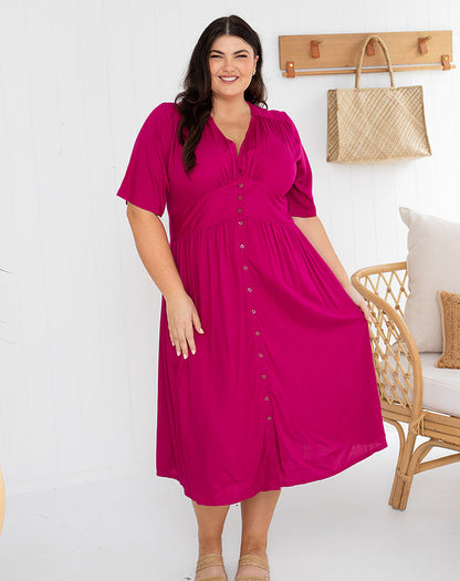 Cheetah Dress - Magenta