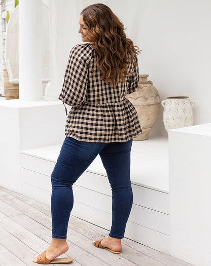 Amber Top - Black/Tan