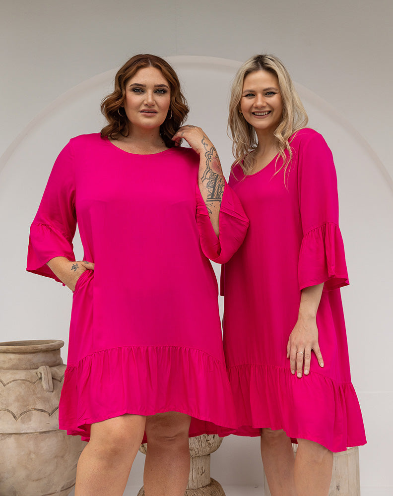 Iluka Dress - Hot/Pink