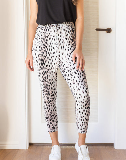Slouch Pant - White Animal