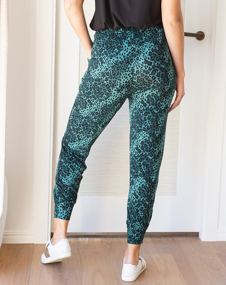 Lounge Pants - Green Leopard