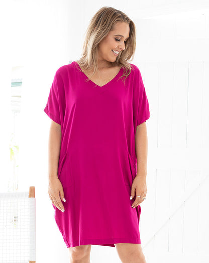 Pocket Dress - Magenta