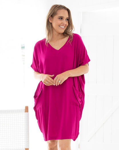 Pocket Dress - Magenta