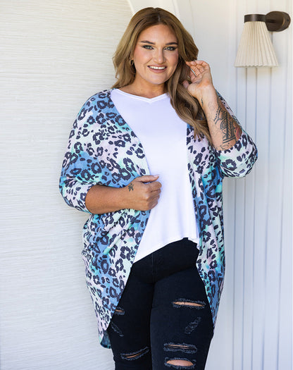 Festival Shrug - Blue/Leopard