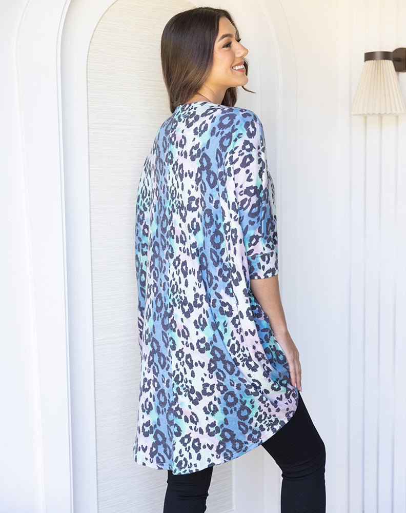 Festival Shrug - Blue/Leopard