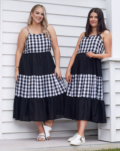 Amilia Dress - Black/White