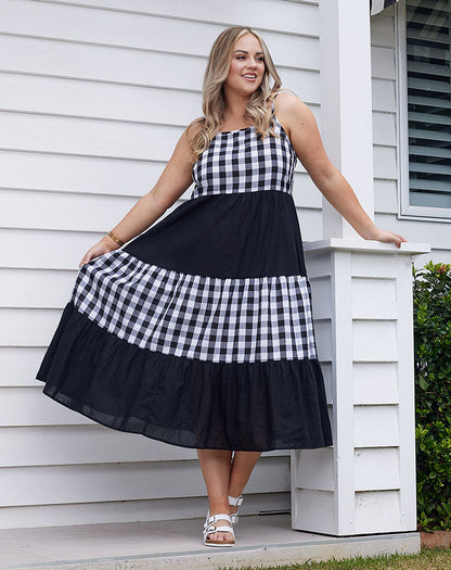 Amilia Dress - Black/White