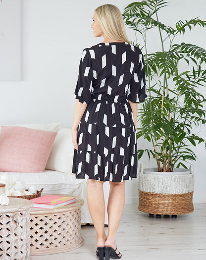 Chloe Dress - Black/White