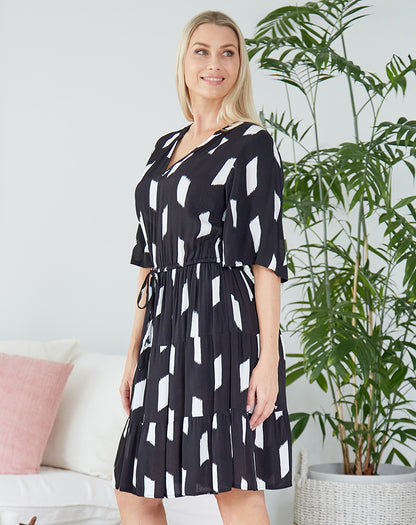 Chloe Dress - Black/White