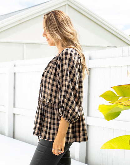 Amber Top - Black/Tan