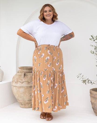Melissa Skirt - Tan Floral
