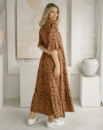Stella Dress - Tan/Spot