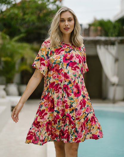 Lily Frill Dress - Multi Floral