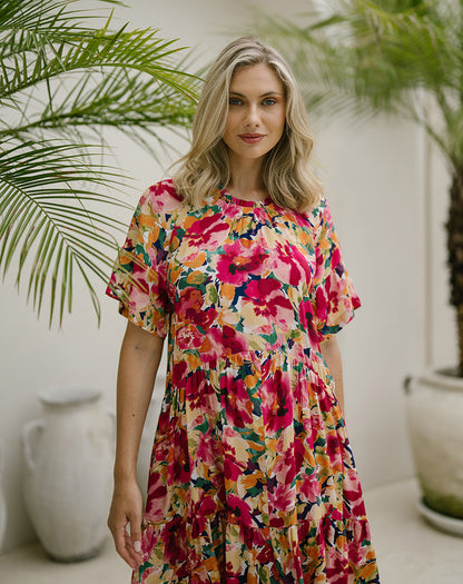 Lily Frill Dress - Multi Floral