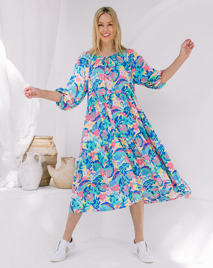 Jacinta Dress - Aqua/Floral