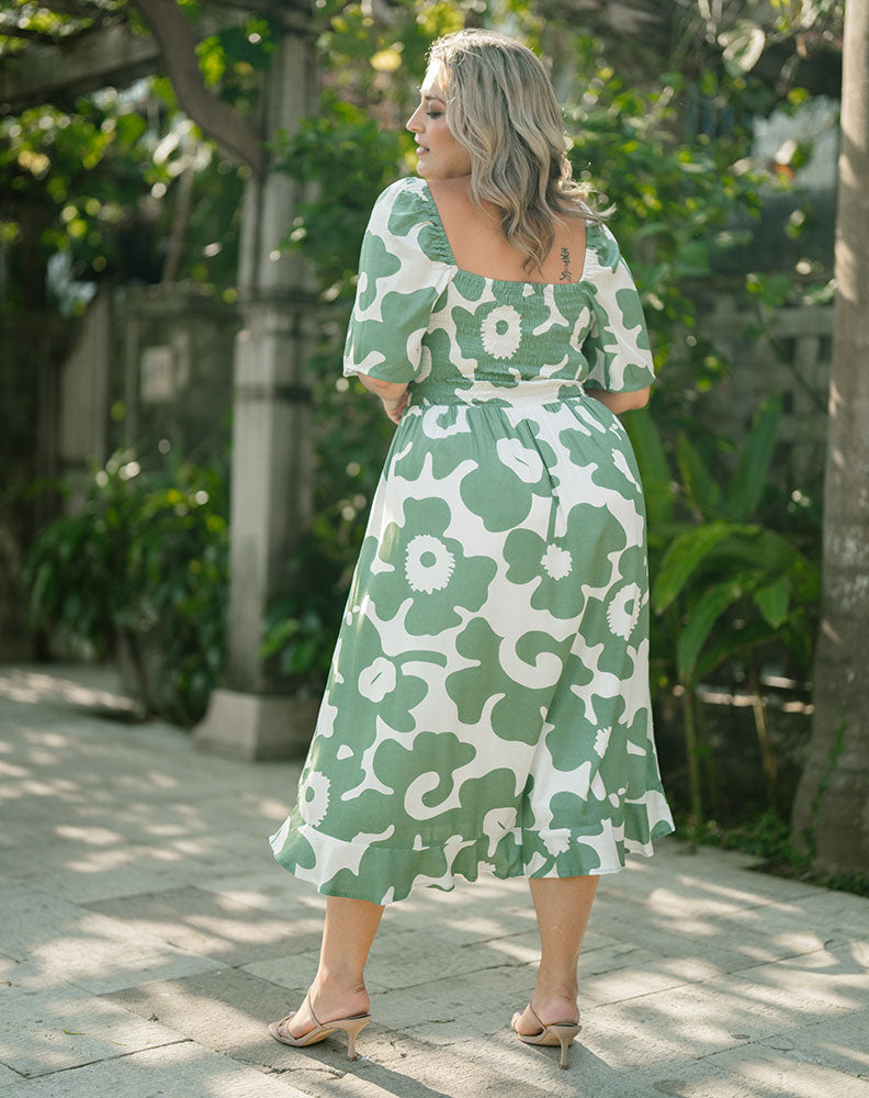 Shae Dress - Green/Floral