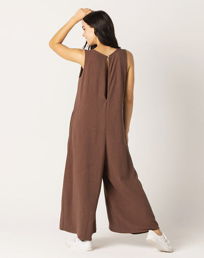 Sophia Jumpsuit With Zip - Raisin