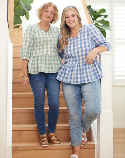 Daya Top - Blue/White