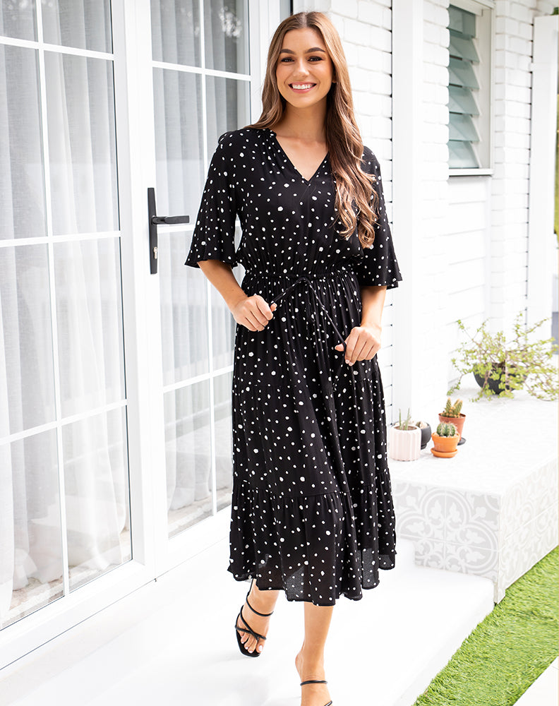 Kitty Dress - Black/White Spot