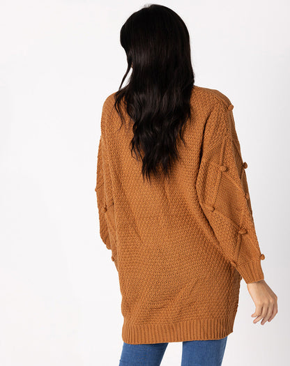 Jacquard Cardi - Tan