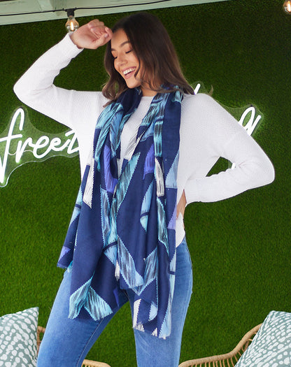 Blue Hues Print Scarf