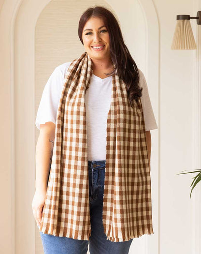 Check Scarf - Brown