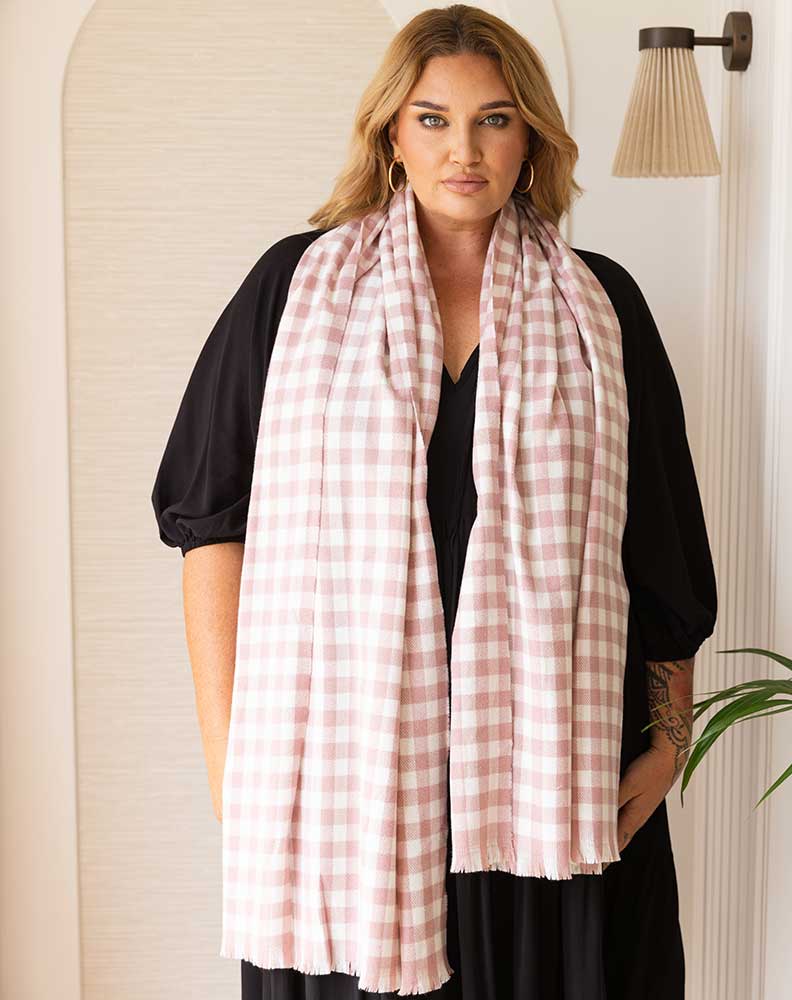 Check Scarf - Pink