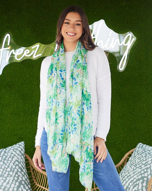 Emerald Floral Scarf