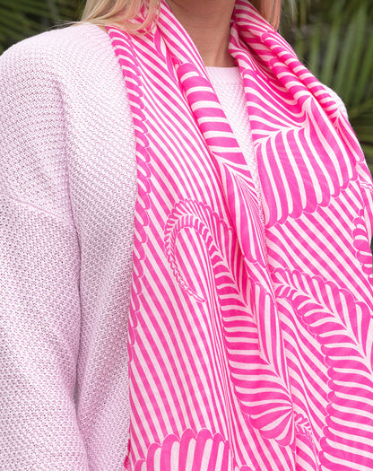 Scarf - Hot Pink Tassel