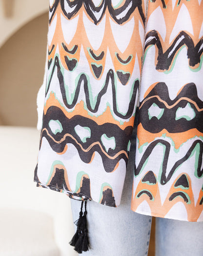 Scarf - Orange/Aqua Multi