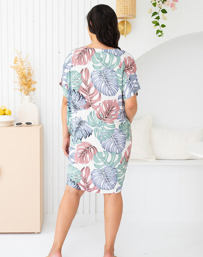 Pocket Dress -White/Tropical