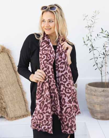 Animal Print Scarf - Pink